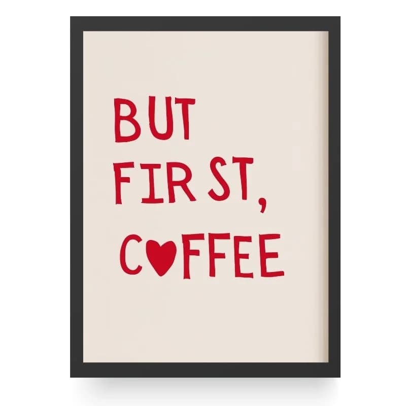 تابلو دکوری نوشته برای کافه First Coffee