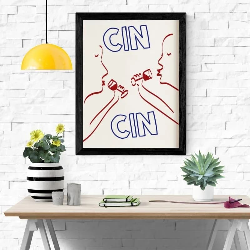 تابلو دکوری برای کافه طرح Cin Cin — تصویر ۴