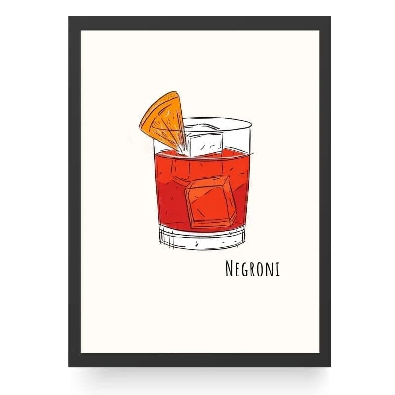 تابلو دکوری برای کافه طرح نوشیدنی Negroni