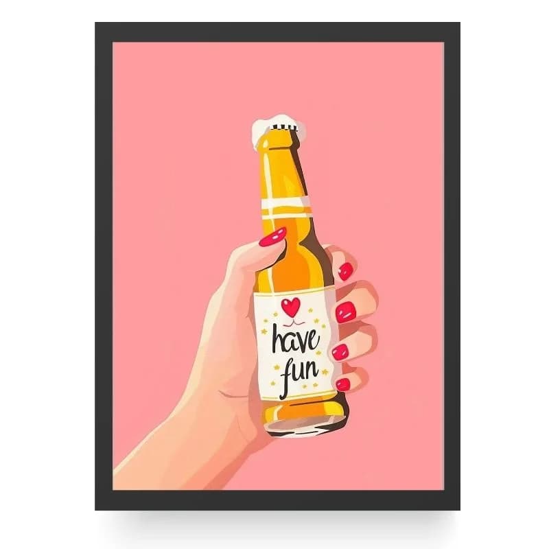 تابلو دکوری برای کافه طرح نوشیدنی Have Fun