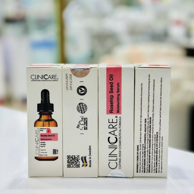 سرم روغن دانه گل رز کلینیکر (CLINICARE Rosehip Seed Oil Serum) — تصویر ۶