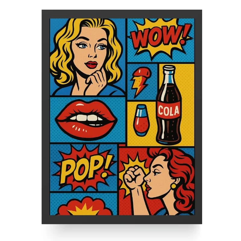 تابلو فانتزی Pop Art برای کافه طرح کوکا — تصویر ۲