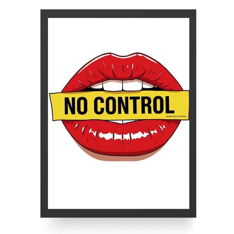 تابلو دکوراتیو فانتزی دخترانه قرمز طرح No Control — تصویر ۲