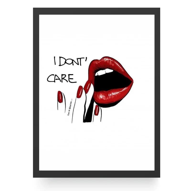 تابلو دکوراتیو فانتزی دخترانه قرمز طرح I dont Care
