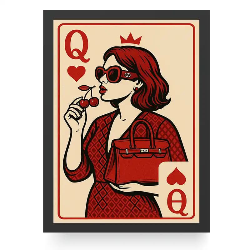 تابلو دکوراتیو فانتزی دخترانه قرمز طرح Queen — تصویر ۲