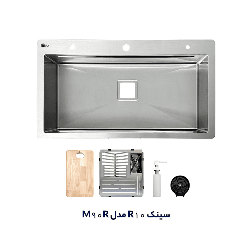 سینک ظرفشویی شعاع 10 در گوشه ها M90R — تصویر ۳