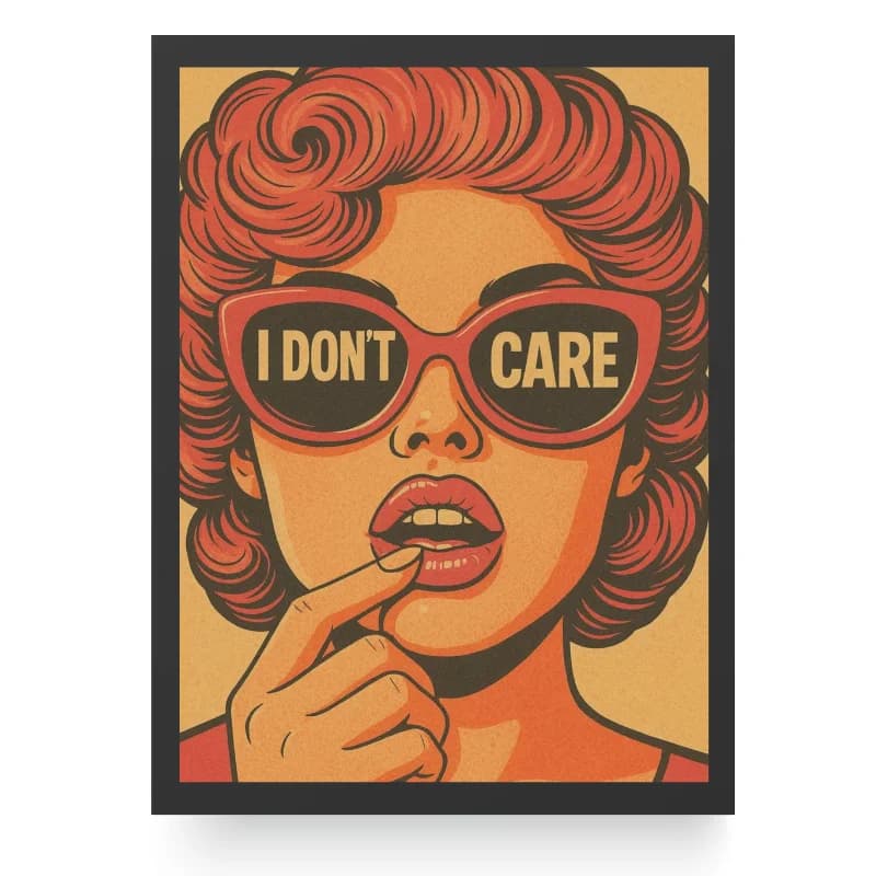 تابلو دکوراتیو فانتزی دخترانه طرح I dont Care