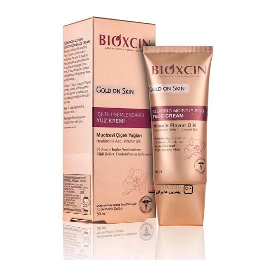 كرم مرطوب كننده و شفاف كننده معجزه بيوكسين ‌‌‌Bioxcin مدل Gold On Skin حجم 50 ميل