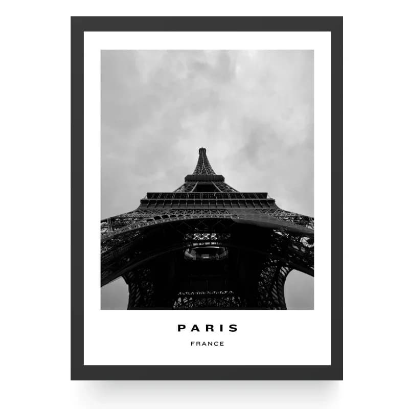 تابلو دکوراتیو سیاه و سفید شهر پاریس فرانسه — تصویر ۳