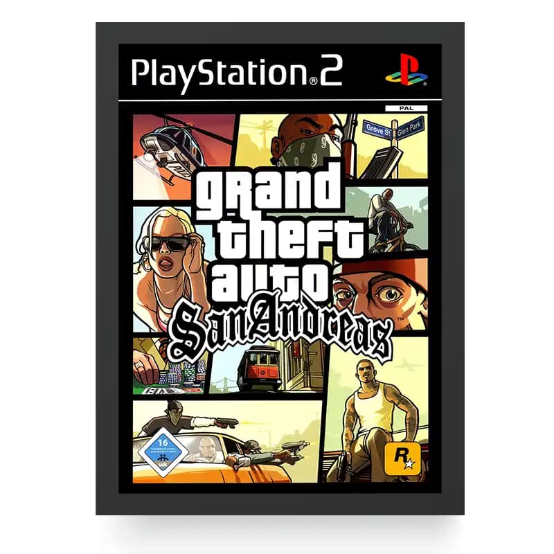 تابلو گیمینگ طرح کاور بازی GTA San Andreas