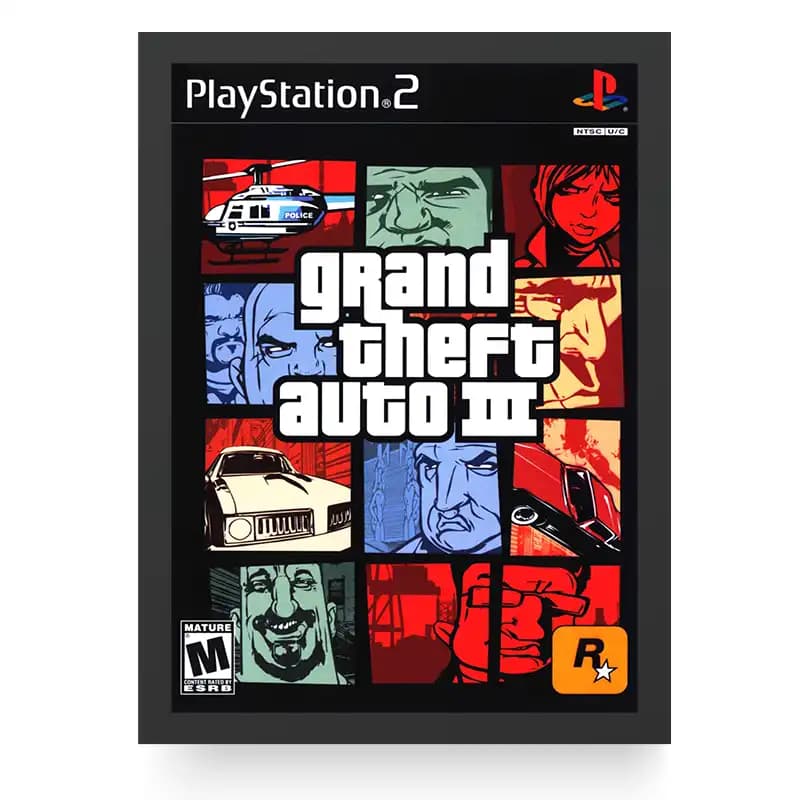 تابلو گیمینگ طرح کاور بازی GTA 3