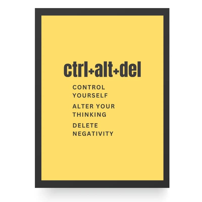 تابلو متنی فانتزی نوشته Ctrl Alt Del