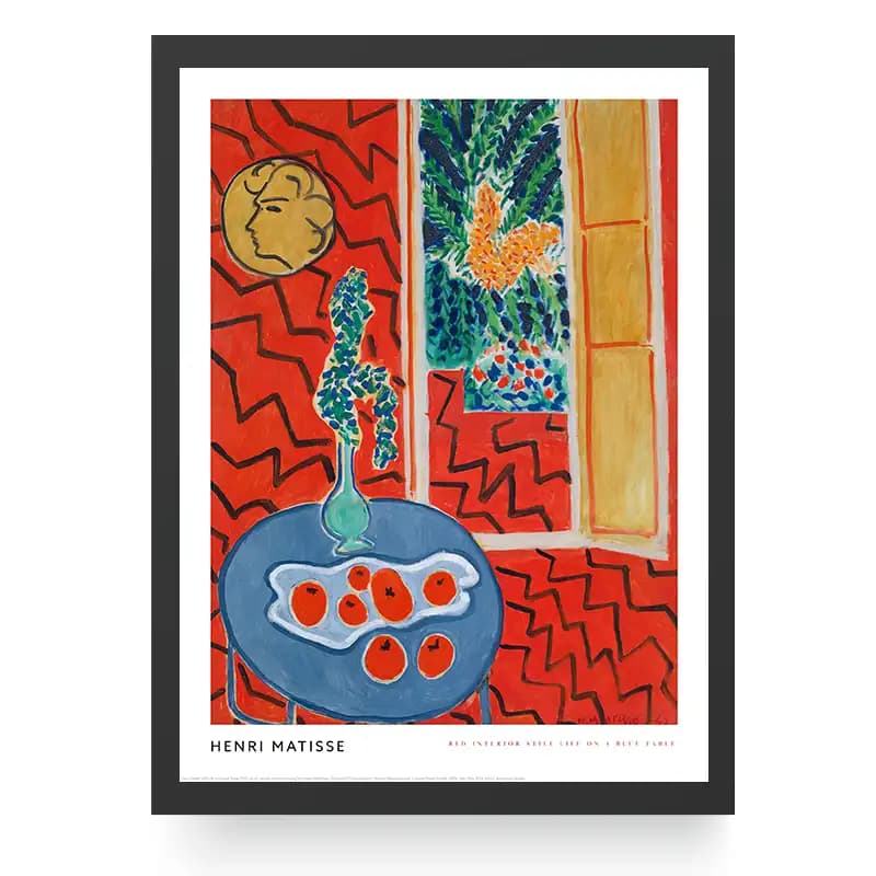 تابلو نقاشی Red Interior Still Life on a Blue اثر هنری ماتیس