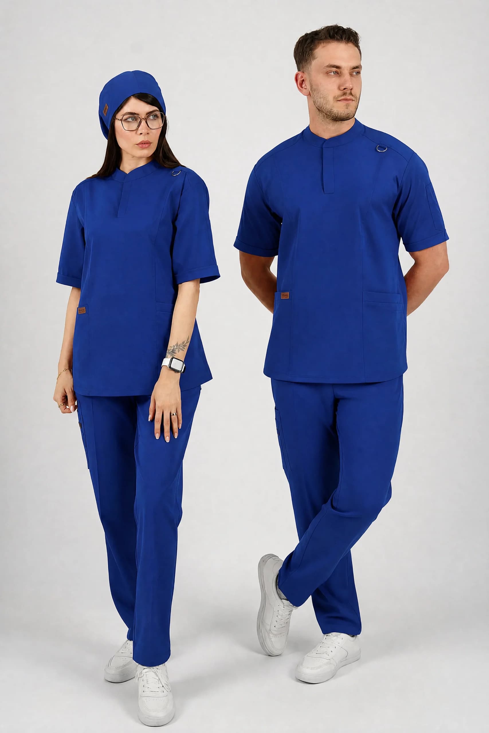 اسکراب پزشکی یقه دیپلمات اسپرت آبی کاربنی — تصویر ۹