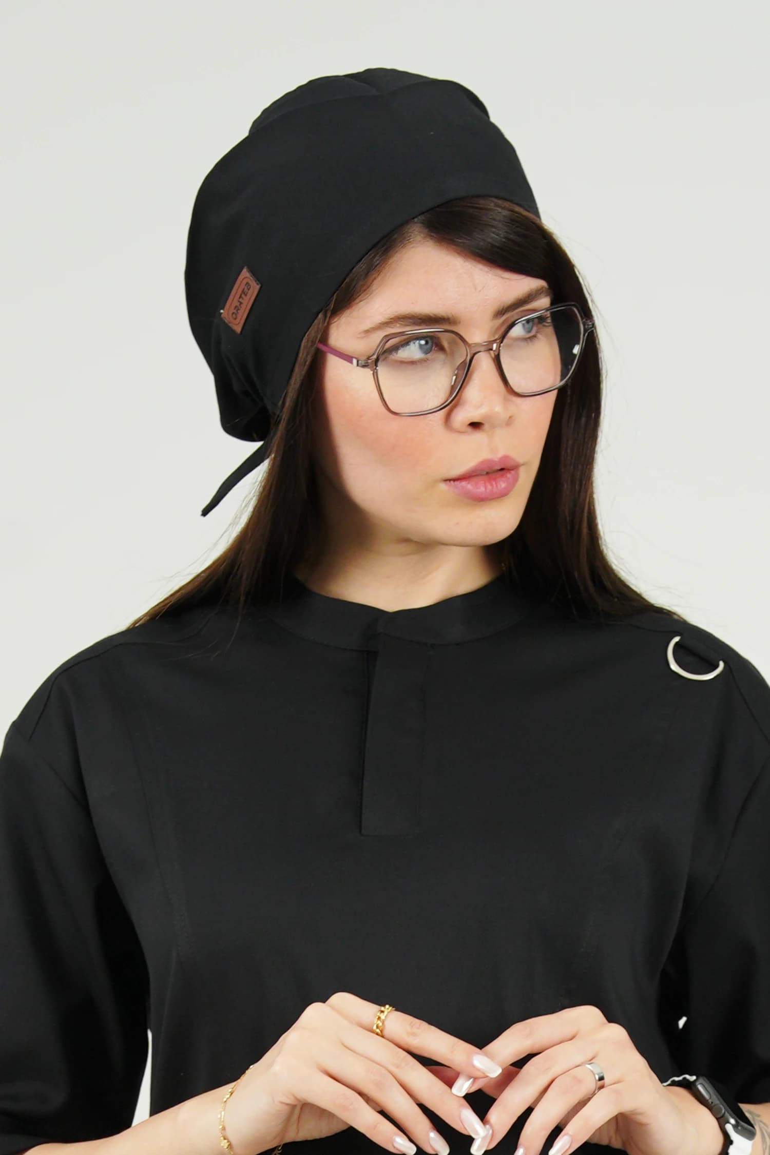 کلاه جراحی ساده مشکی کد 45 — تصویر ۲