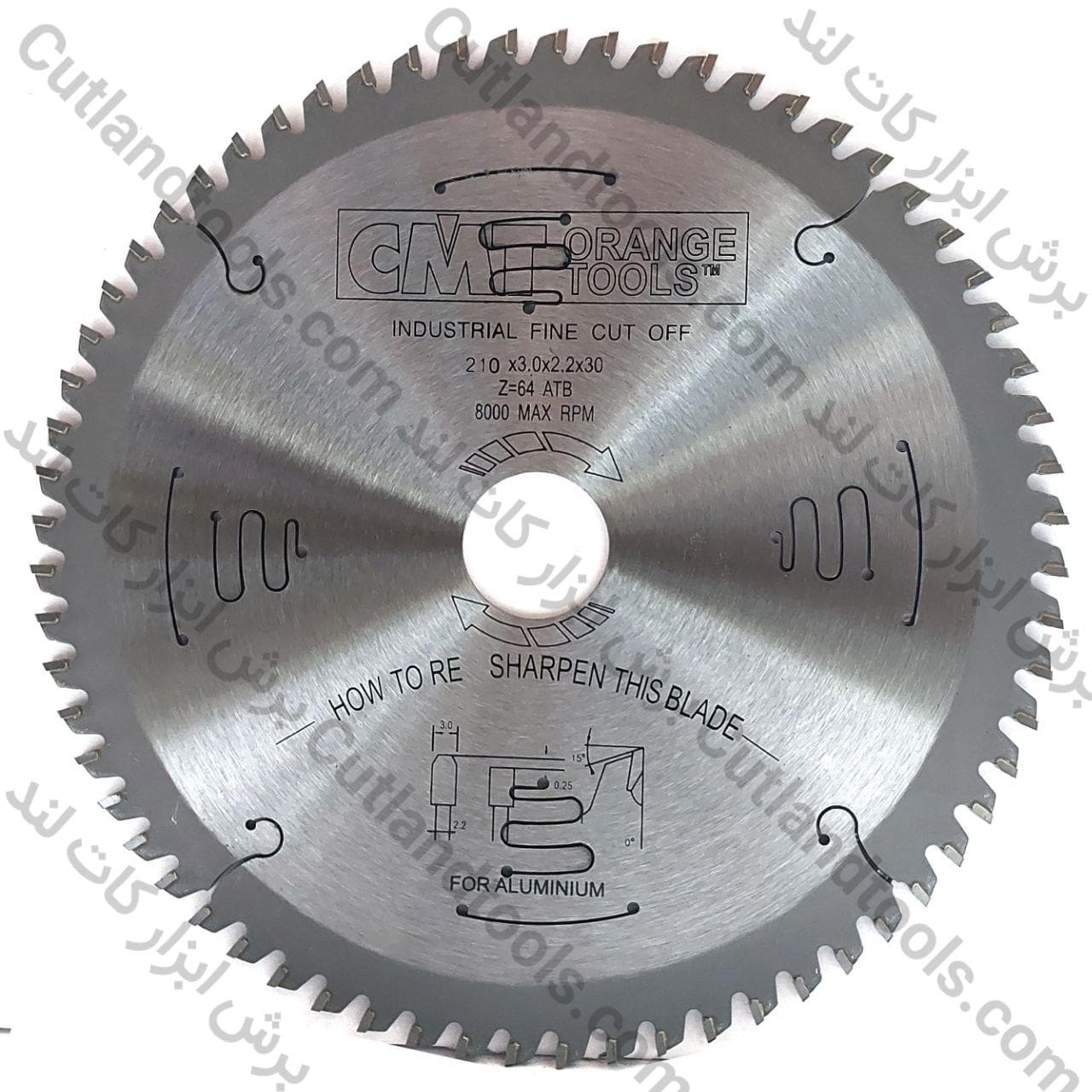 صفحه برش الماسه 21 سانت ام دی اف بر سی ام تی CMT MDF 210×3.0x2.0x30x64T (فارسی بر) — تصویر ۴