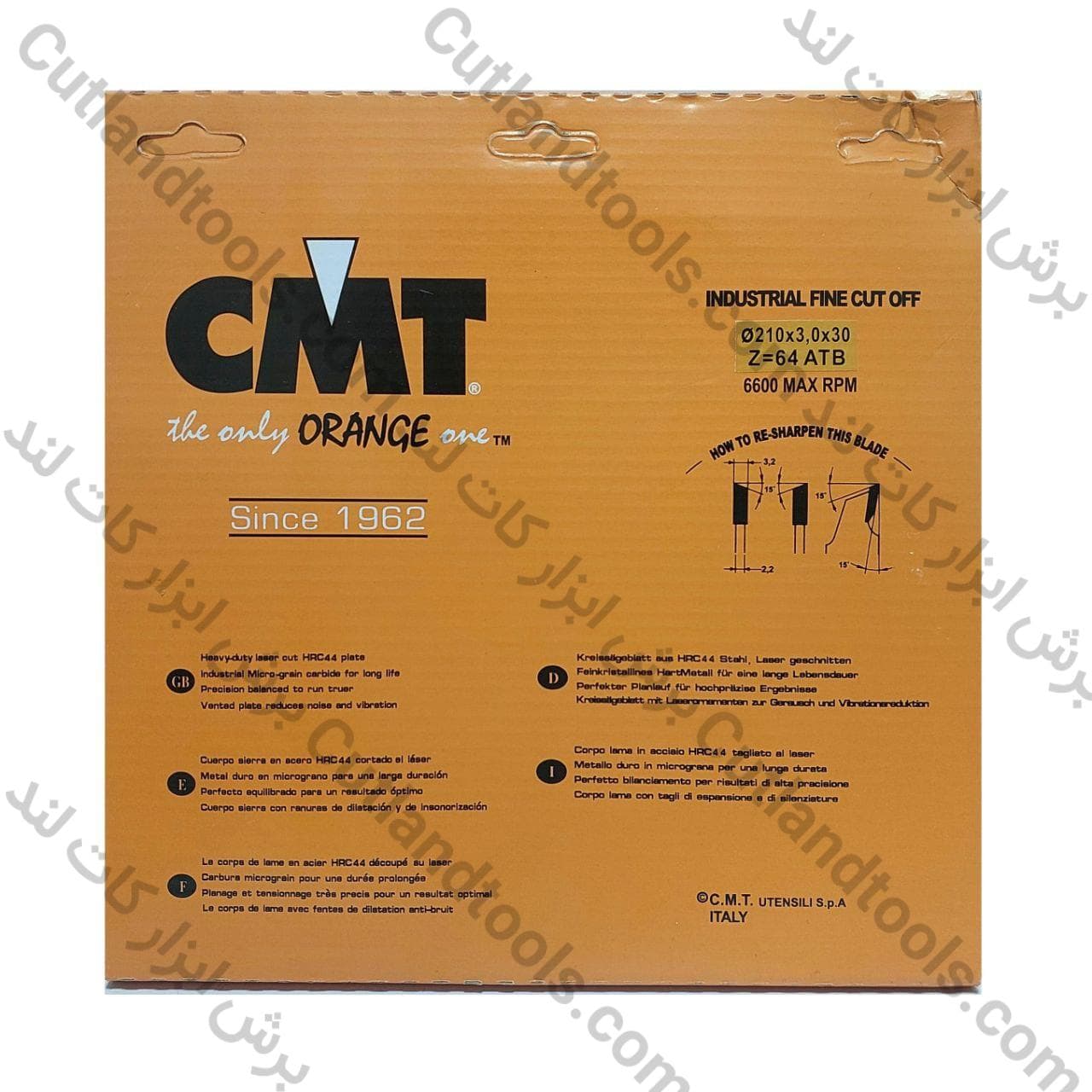 صفحه برش الماسه 21 سانت ام دی اف بر سی ام تی CMT MDF 210×3.0x2.0x30x64T (فارسی بر) — تصویر ۶