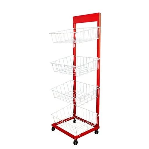 استند قلابدار یک طرفه 4 طبقه چرخدار چیپس و پفک