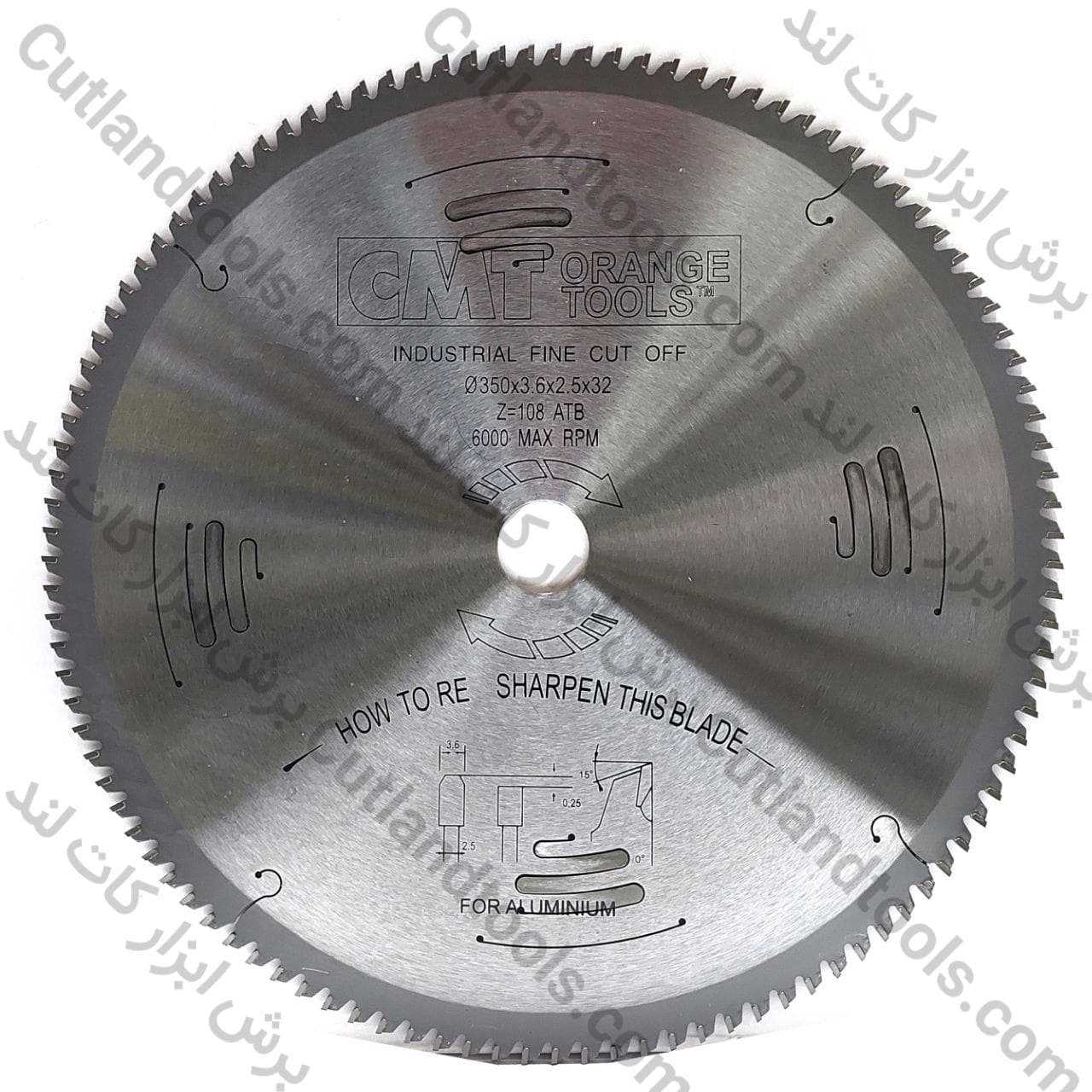 صفحه برش الماسه آلومینیوم بر و PVC بر سی ام تی CMT 350×3.5×2.8x32x108T — تصویر ۴