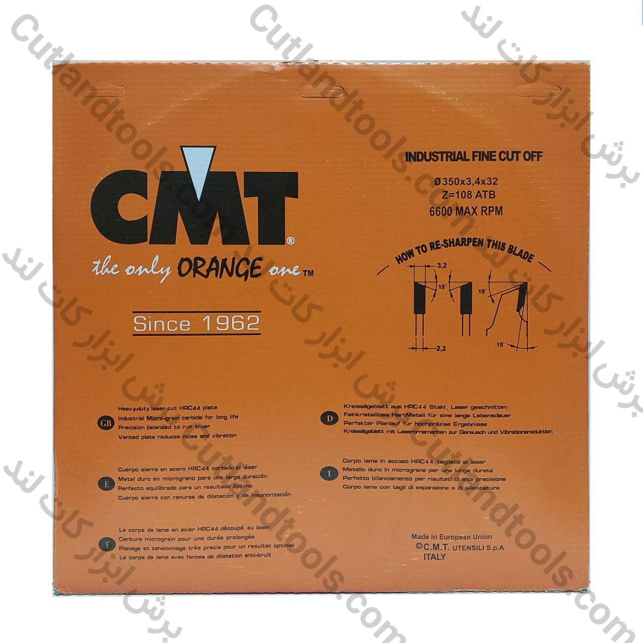 صفحه برش الماسه آلومینیوم بر و PVC بر سی ام تی CMT 350×3.5×2.8x32x108T — تصویر ۶