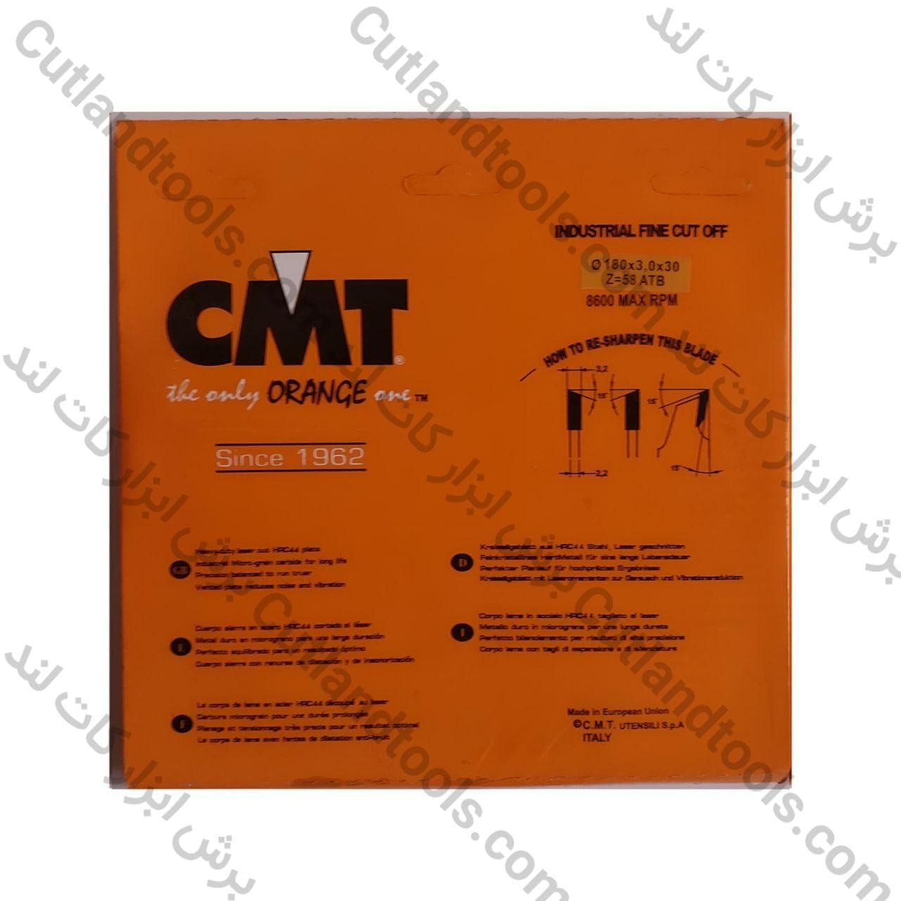 صفحه برش الماسه آلومینیوم بر و PVC بر سی ام تی CMT 180x3x2.2x30x58T — تصویر ۳
