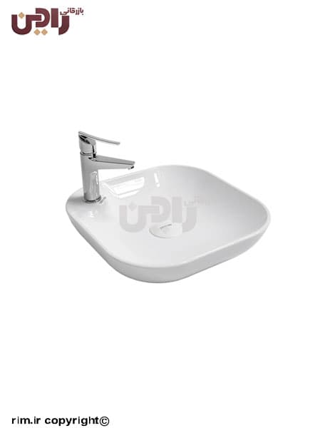 روشویی رو کابینتی چینی کرد مدل آنتوریوم با پایه شیردار — تصویر ۲