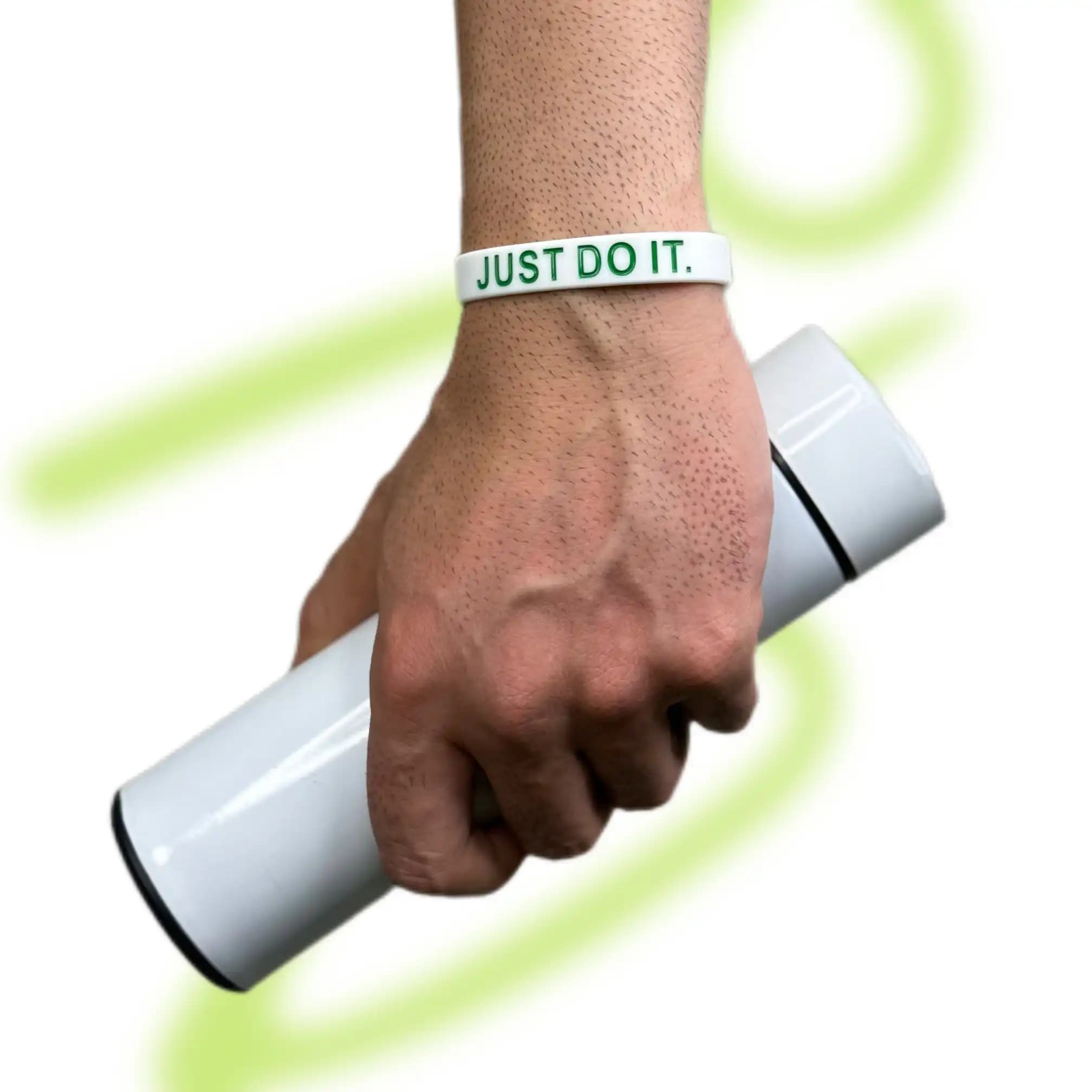 دستبند نایک just do it سفید سیلیکونی — تصویر ۳