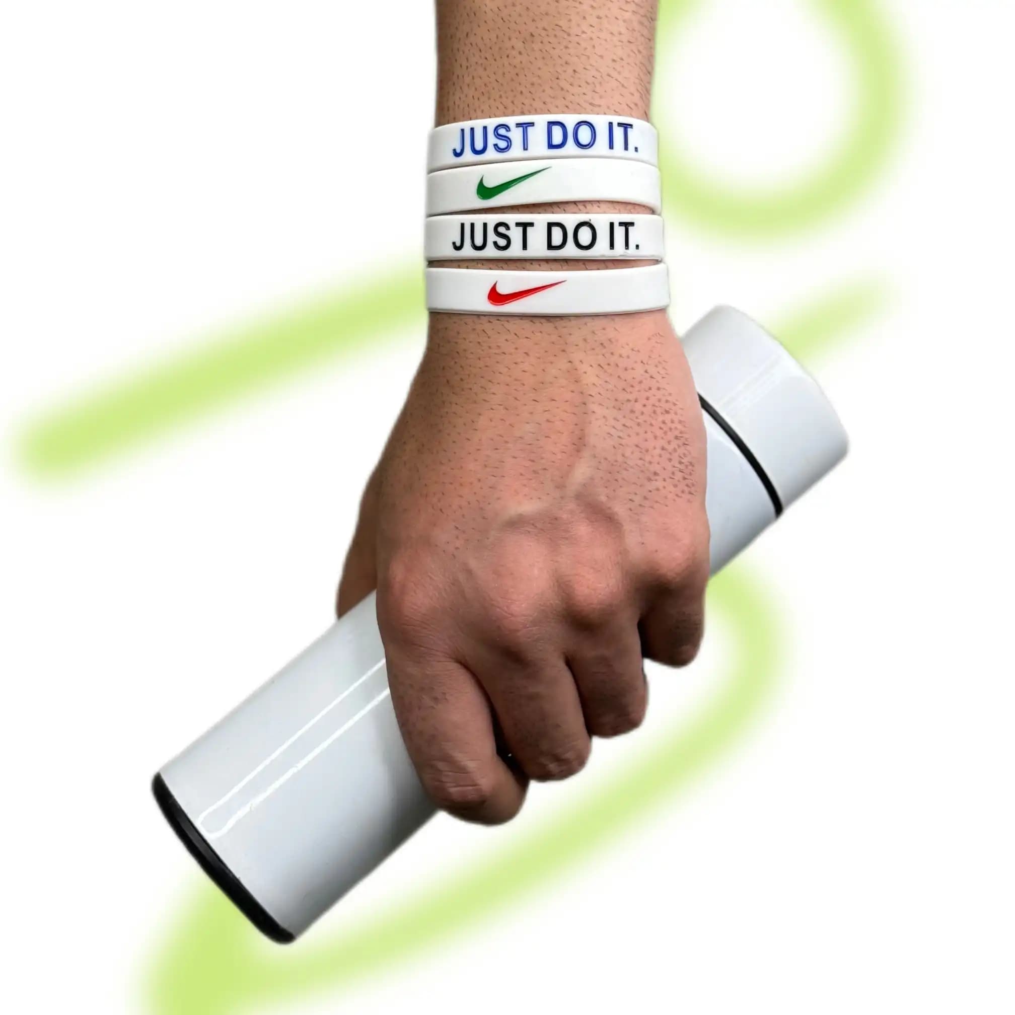 دستبند نایک just do it سفید سیلیکونی — تصویر ۲