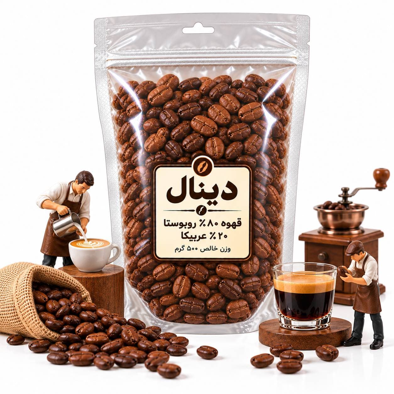 قهوه ترکیبی دینال | ۸۰٪ روبوستا و ۲۰٪ عربیکا — تصویر ۹