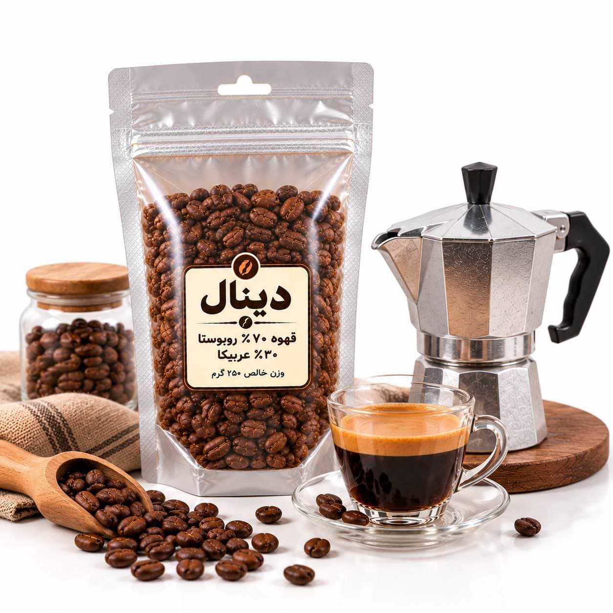 دان قهوه دینال، ترکیب ۷۰٪ روبوستا و ۳۰٪ عربیکا — تصویر ۱۰