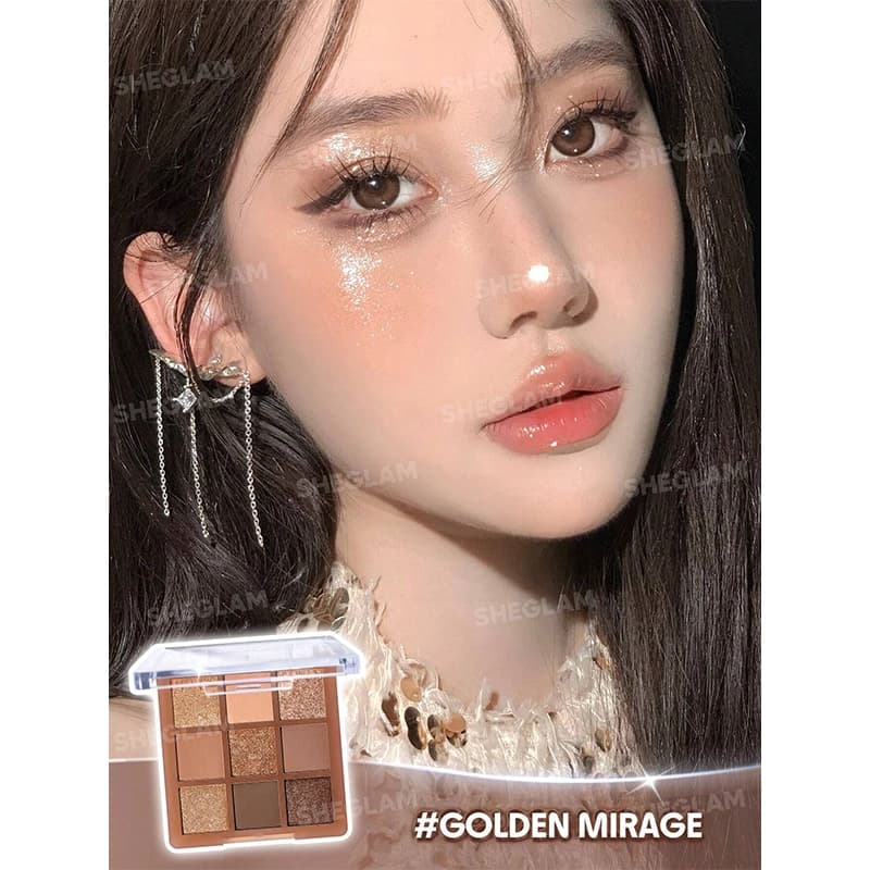 پالت سایه 9 رنگ شیگلم مدل Golden Mirage — تصویر ۳