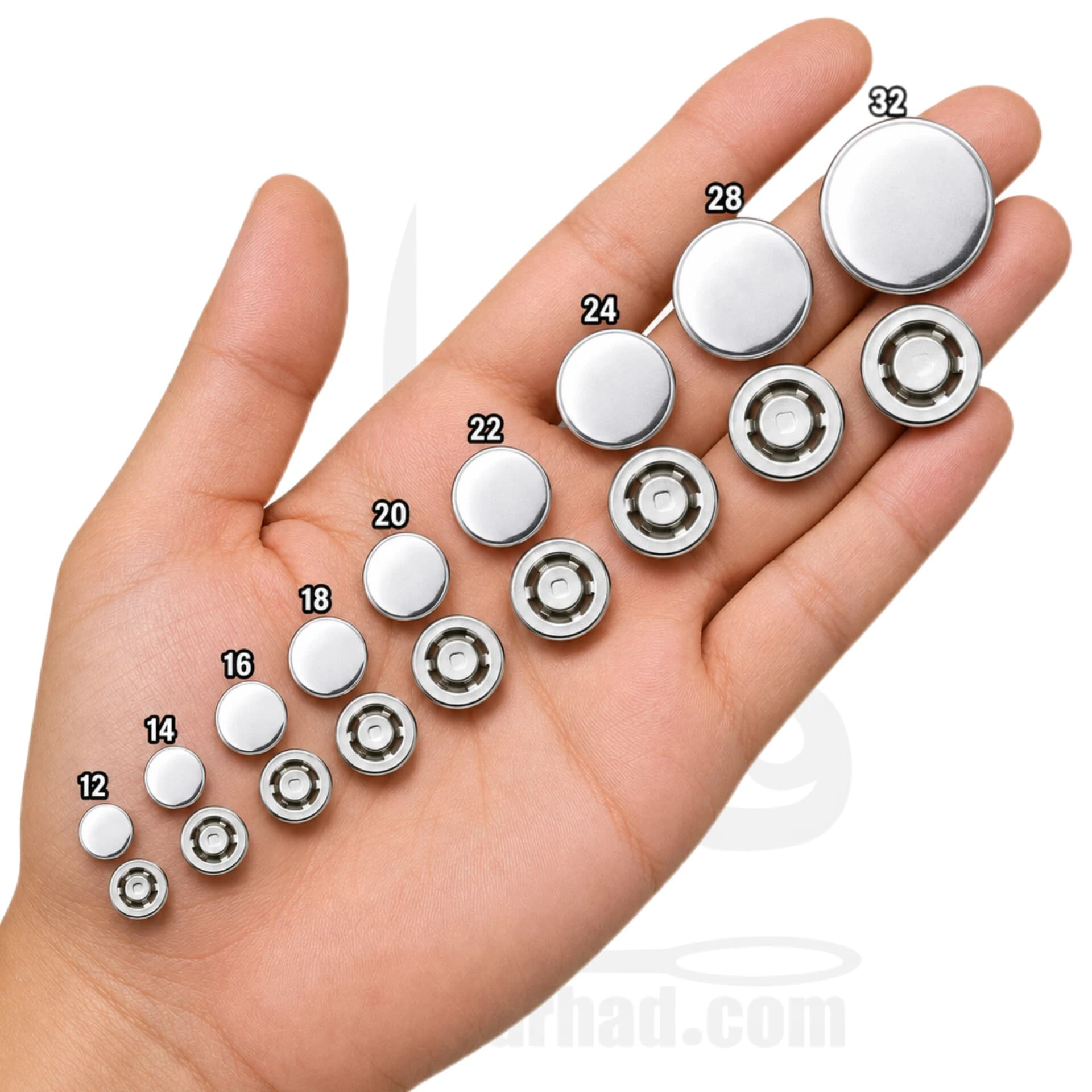 قالب دکمه پارچه‌ای برنجی سایزبندی — تصویر ۱۲