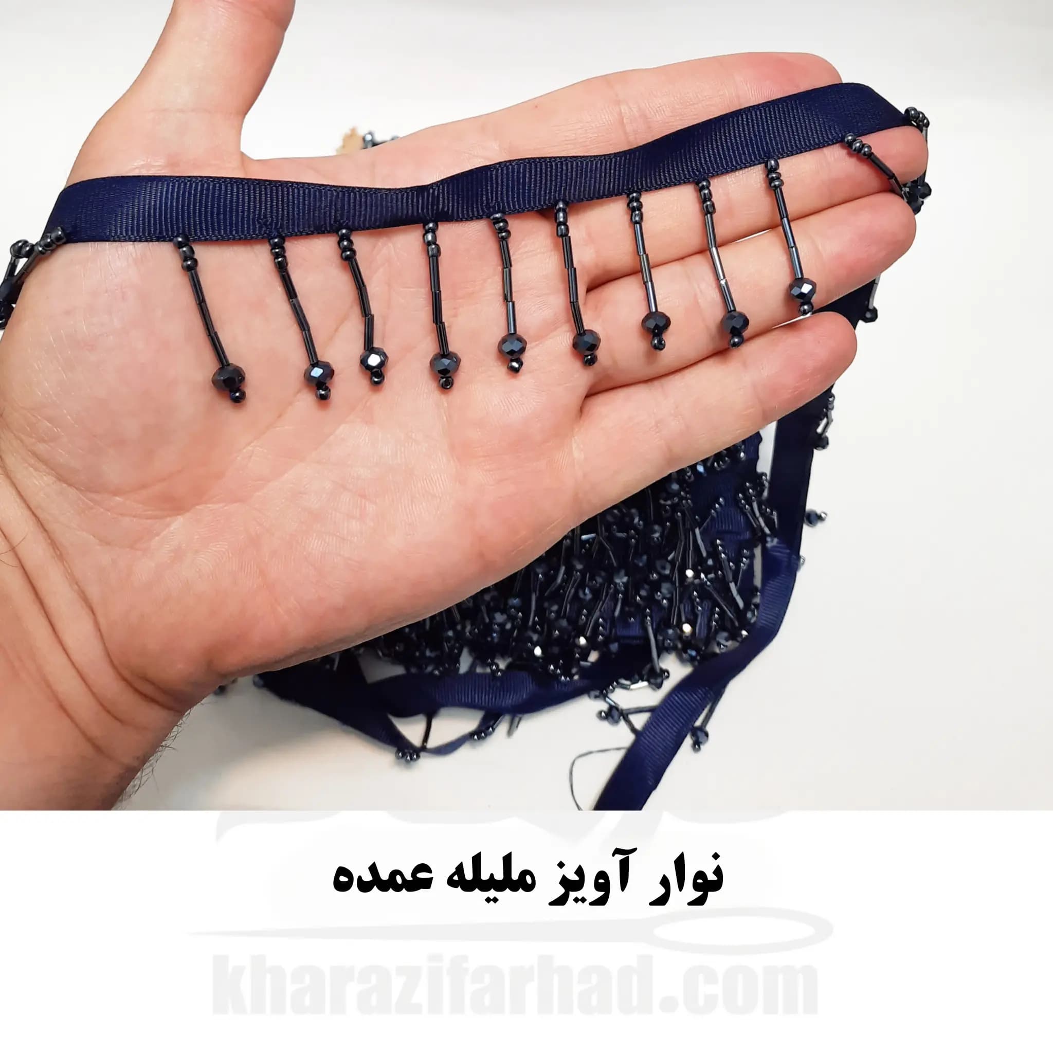 نوار آویز ملیله و کریستال بسته 10 یاردی عمده — تصویر ۴