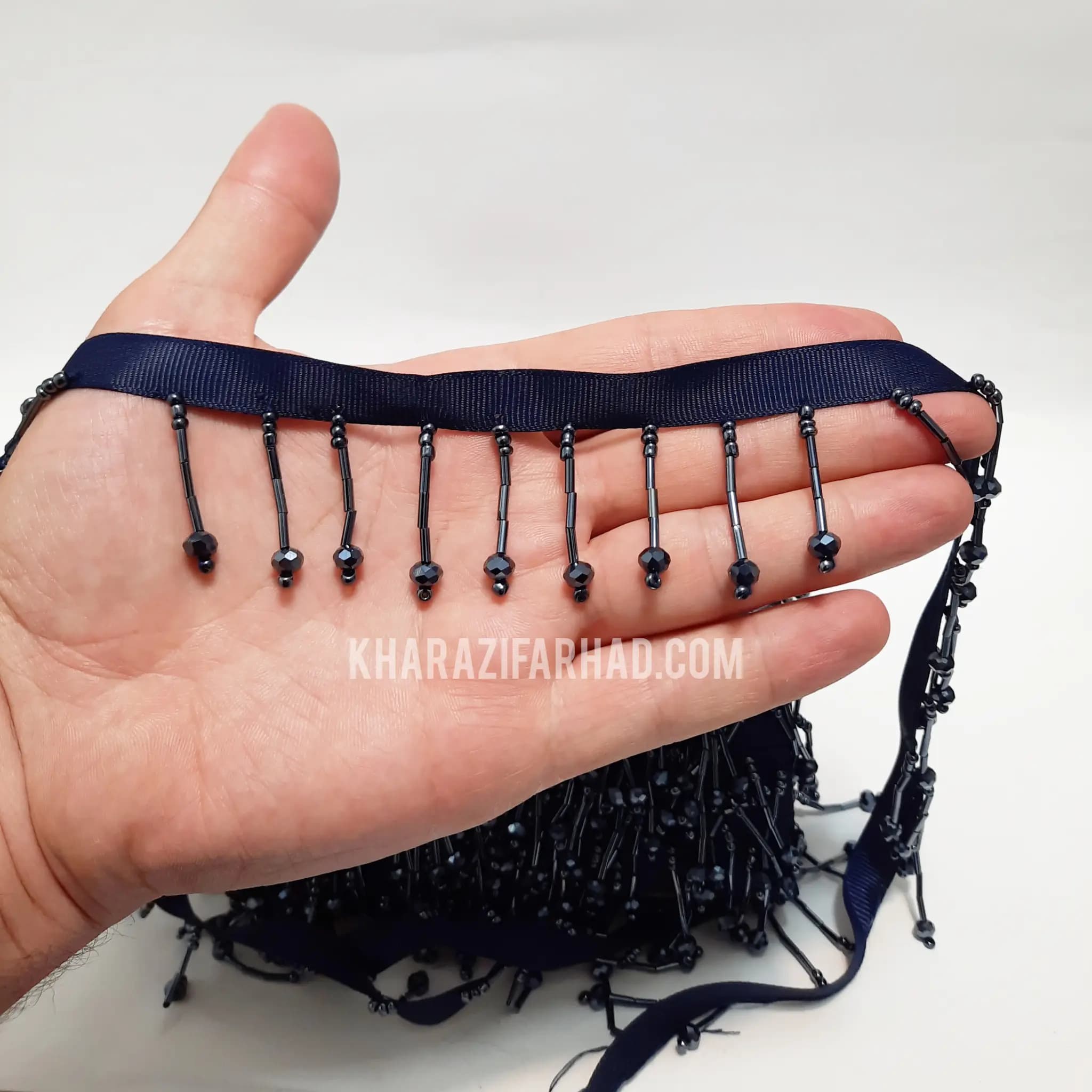 نوار آویز ملیله و کریستال بسته 10 یاردی عمده — تصویر ۳