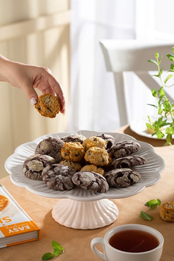 شیرینی‌خوری سرامیک گرد پایه‌دار کد85 — تصویر ۲
