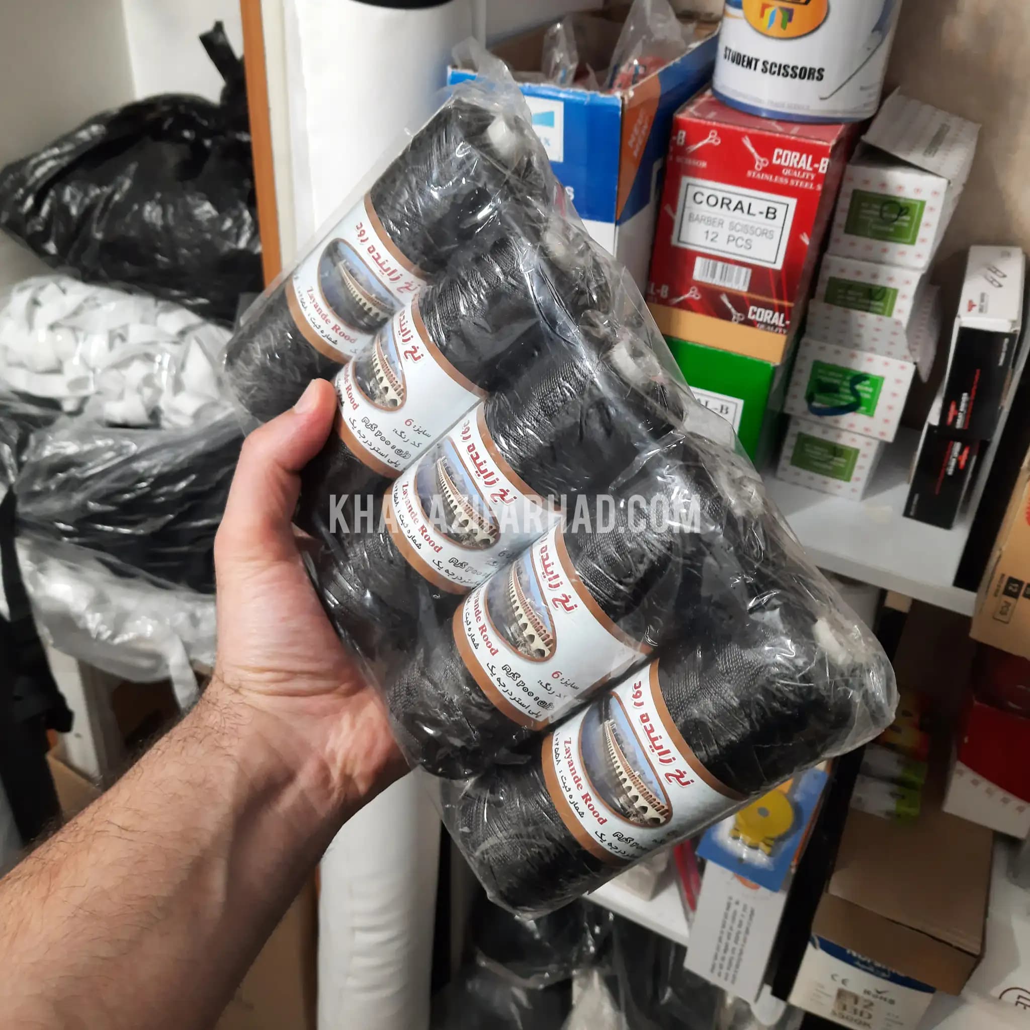 نخ قلاب بافی ( ابریشم ) شماره 6 بسته 5 عددی رنگبندی عمده — تصویر ۲