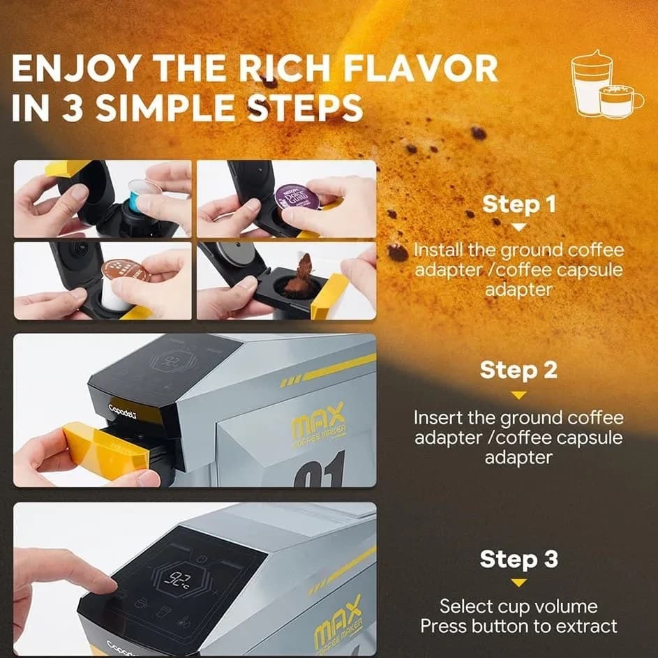 اسپرسوساز مدل ME2406 CAPADELI Multiple MAX Coffee — تصویر ۷