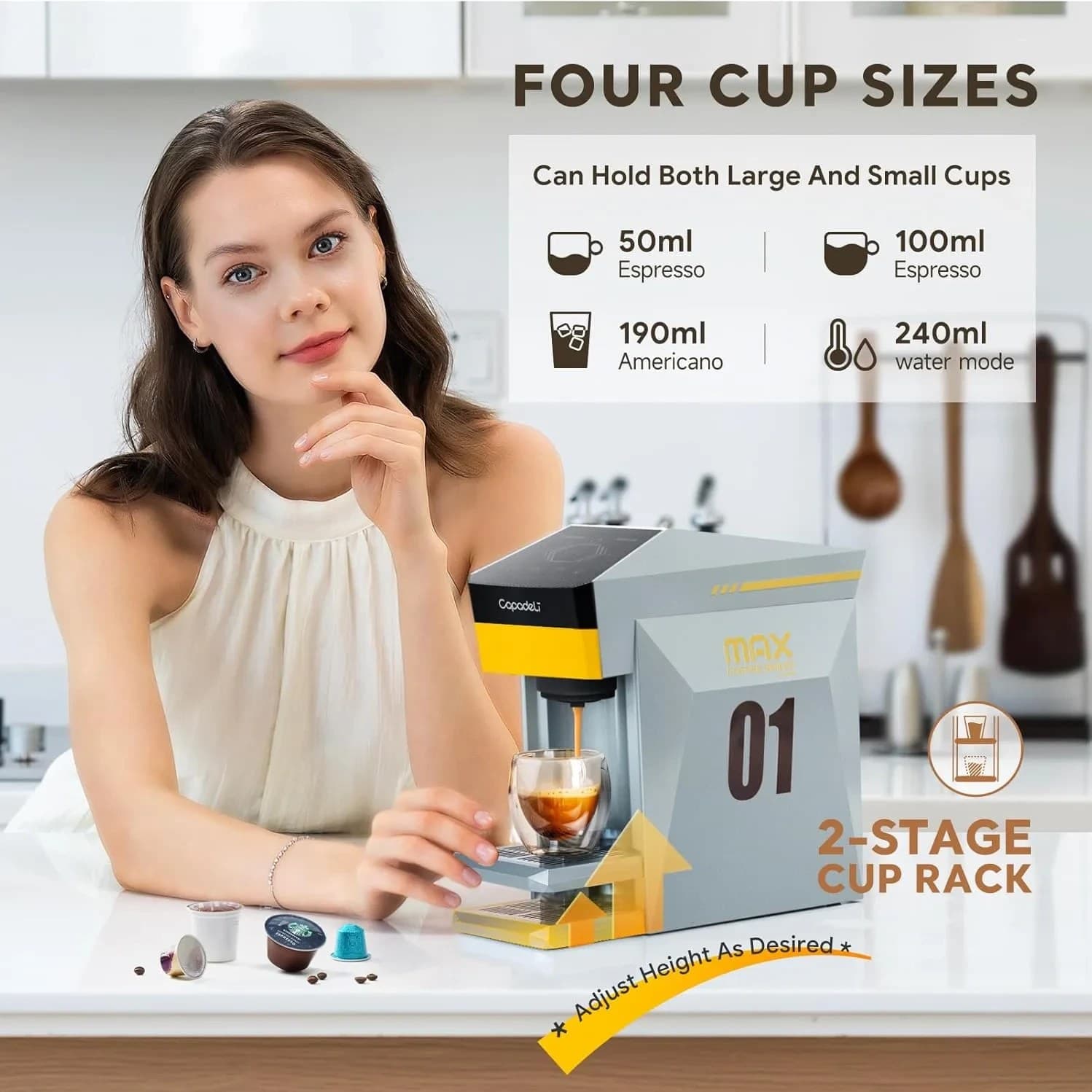 اسپرسوساز مدل ME2406 CAPADELI Multiple MAX Coffee — تصویر ۶