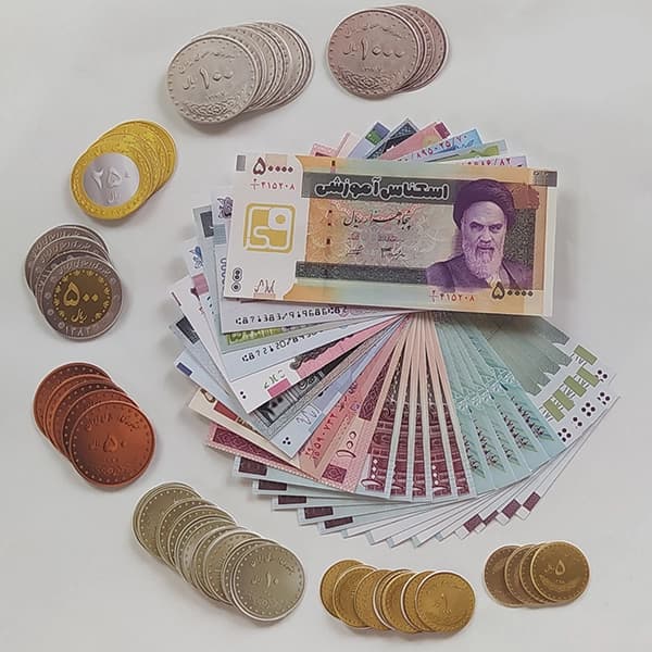 سکه و اسکناس آموزشی فکرا 80 قطعه — تصویر ۲