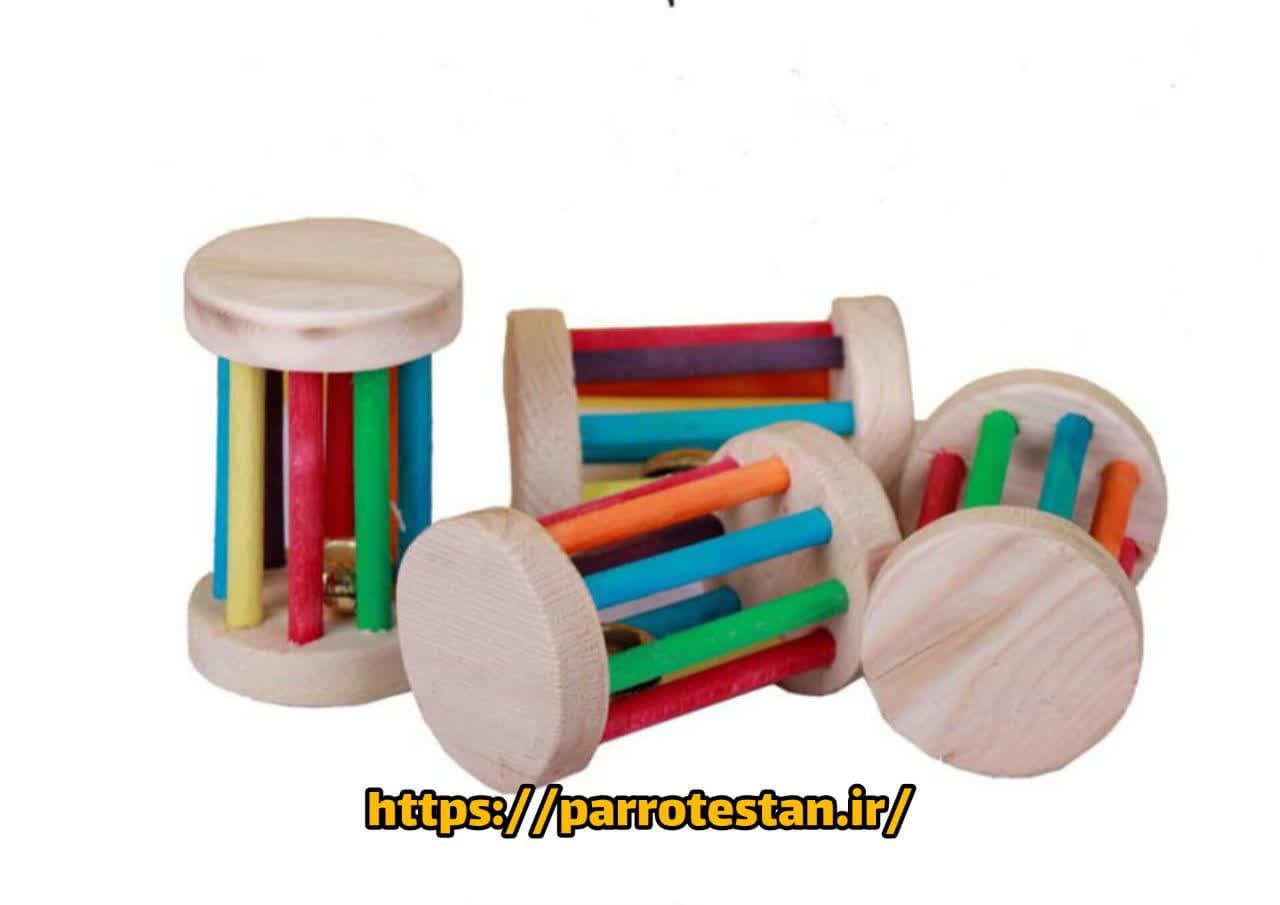 زنگوله چوبی طوطی سانان | اسباب بازی سرگرمی پرندگان زینتی — تصویر ۲