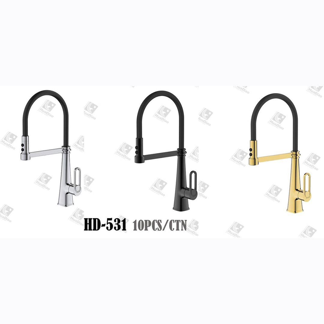شیر ظرفشویی دوحالته هوادیائوو مدل HD-531 | شیلنگ کشویی سیلیکونی — تصویر ۶