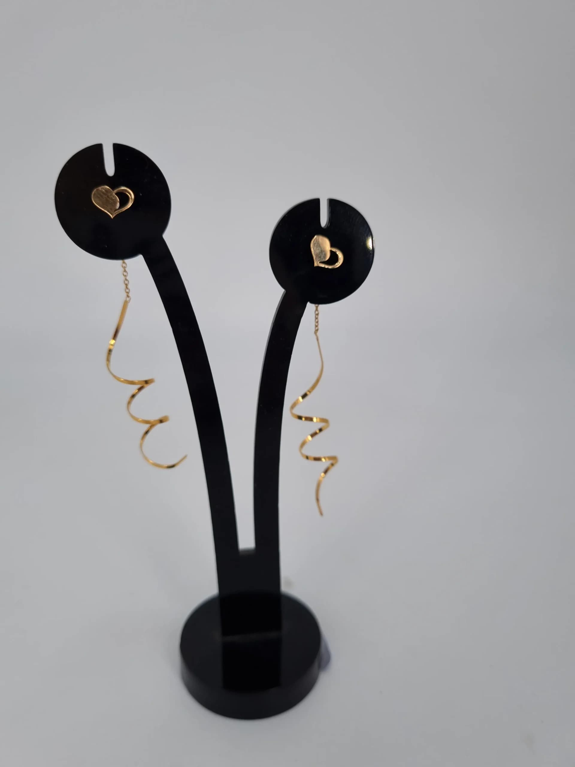 گوشواره طلای پیچ و قلب