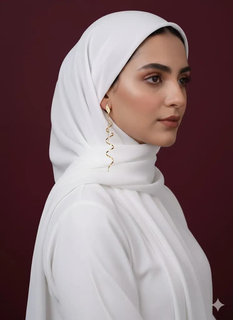 گوشواره طلای پیچ برگ — تصویر ۴