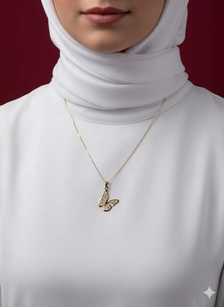 آویز طلای پروانه بال باز — تصویر ۴