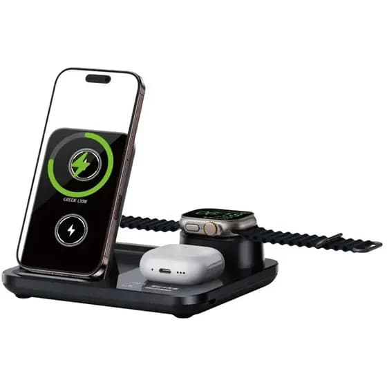 شارژر بی سیم 3 در 1 گرین لاین مدل Green lion 3 IN 1 Wireless Charger