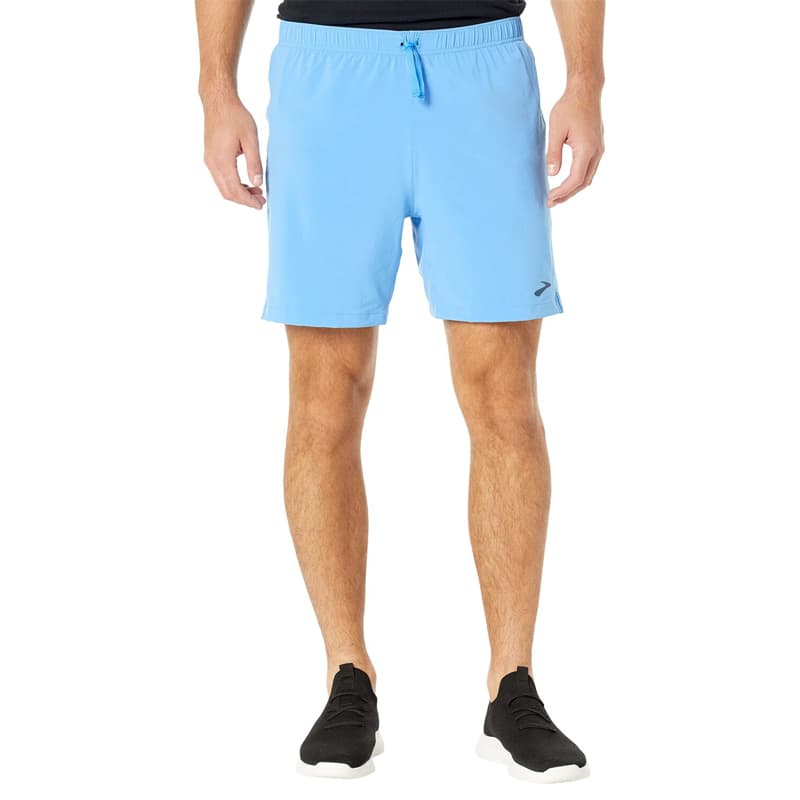 شورت ورزشی مردانه بروکس Brooks Moment 7 short 01 آبی — تصویر ۷