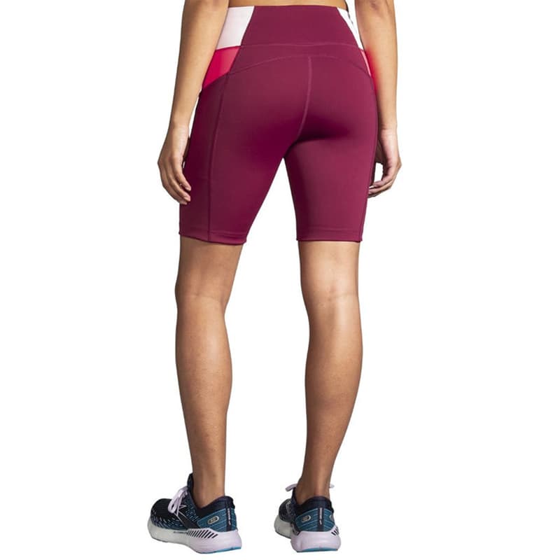 شورت تایت ورزشی زنانه بروکس Brooks Method 8 Short Tight زرشکی — تصویر ۸