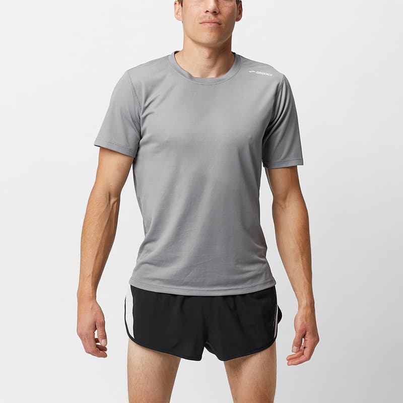تیشرت ورزشی مردانه بروکس Brooks Podium Short Sleeve 01 طوسی — تصویر ۷