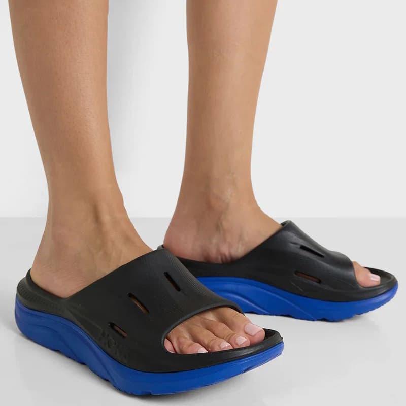 صندل ورزشی هوکا Hoka Ora Recovery Slides 3 مشکی آبی — تصویر ۱۰