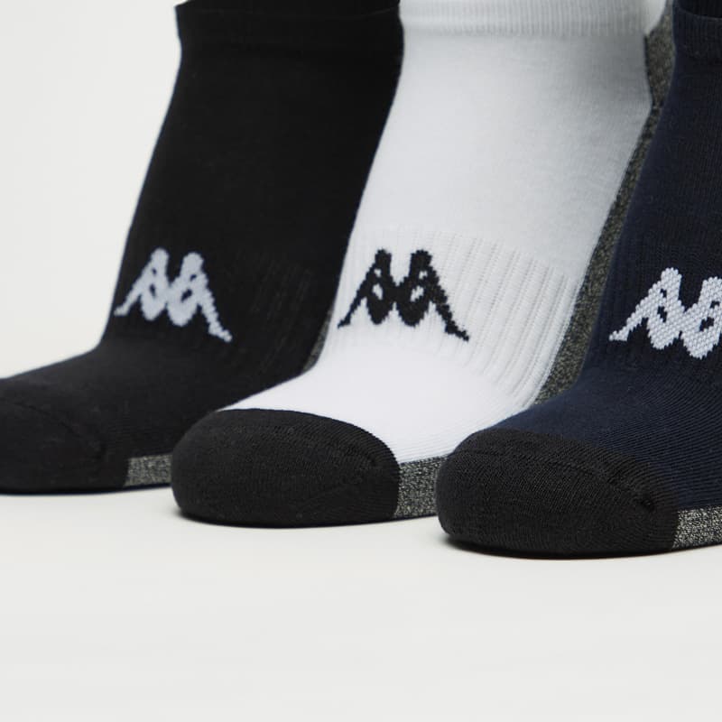 جوراب ورزشی مردانه کاپا Kappa Sport Socks (پک سه جفتی) مشکی سفید سرمه ای خاکستری — تصویر ۶